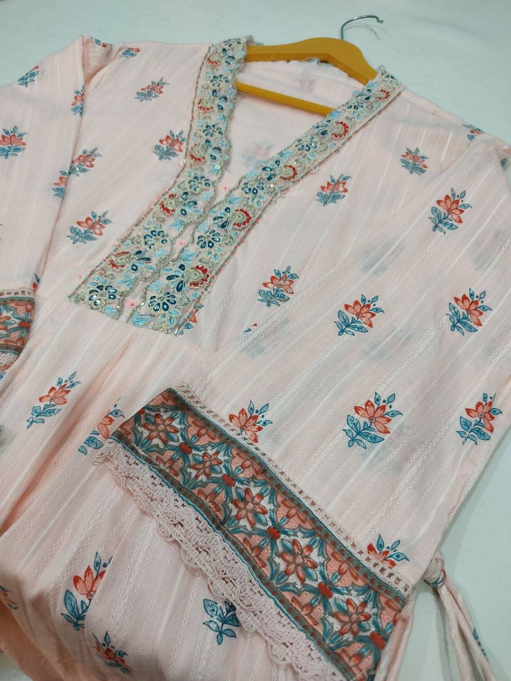 Dobby cotton anarkali suit